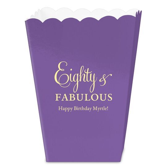 Eighty & Fabulous Mini Popcorn Boxes